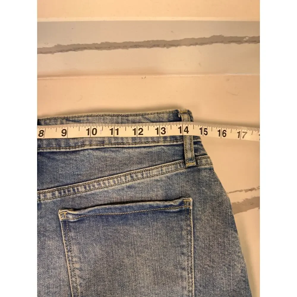 NWOT Old‎ Navy Women Blue Denim Skirt Raw Hem Frayed Casual Jean Skirt Size 6